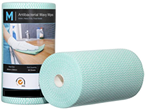 Antibacterial Heavy Duty Premium Wavy Wipes  / Cleaning Cloth Green, 300mm x 500mm, 90 Sheets, 80GSM